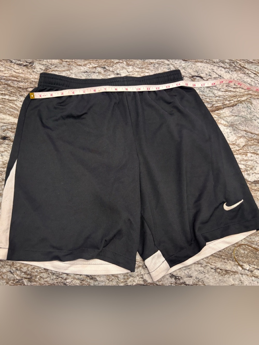 Nike Black Women's Athletic Shorts with White Trim Dri Fit
